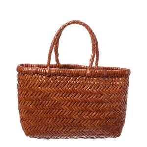 Dragon Diffusion Flat Gora Leather Shoulder Bag, Brown